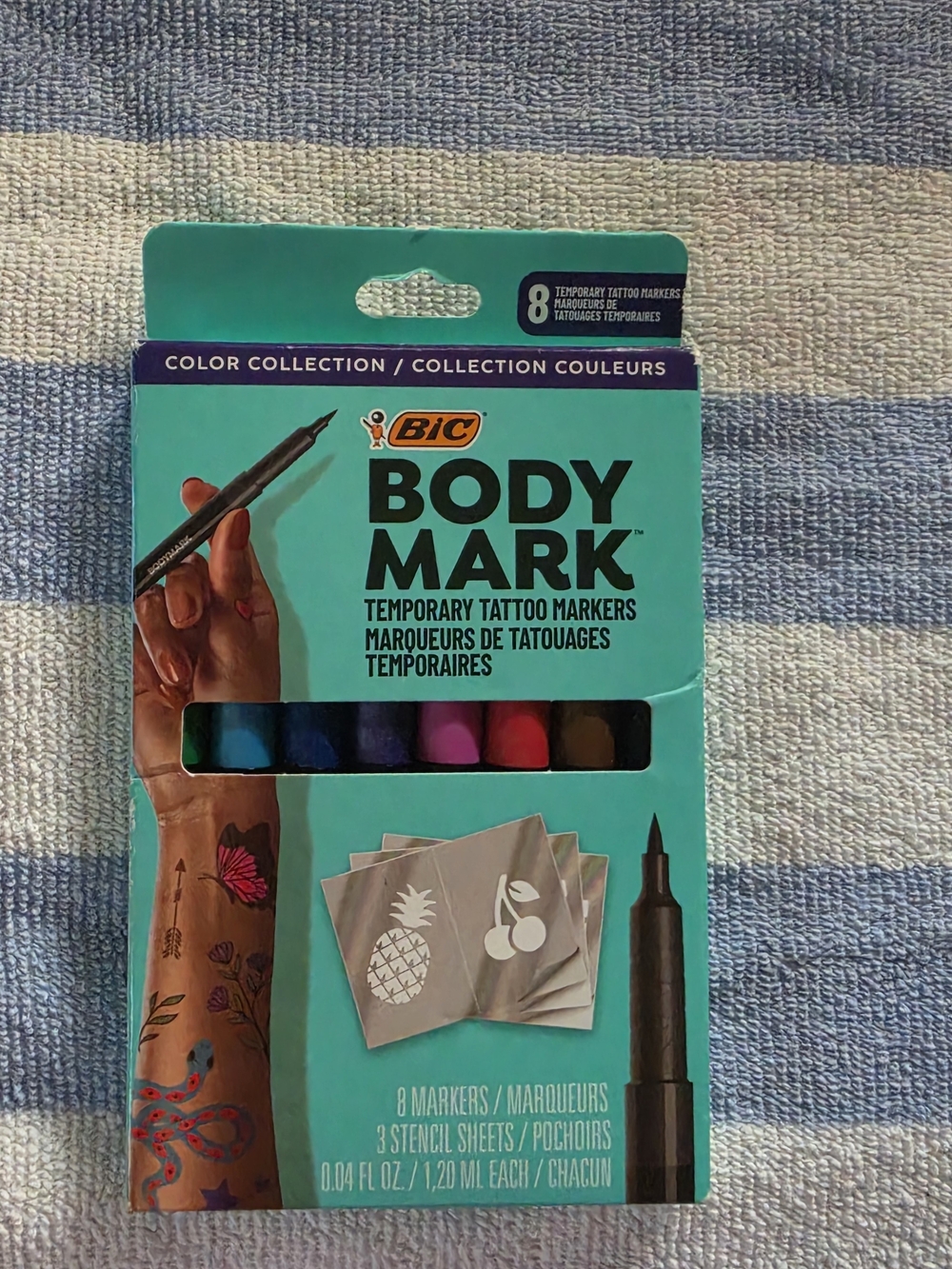 BIC BodyMark Temporary Tattoo Markers - Teal Packaging, Multi-Color Set